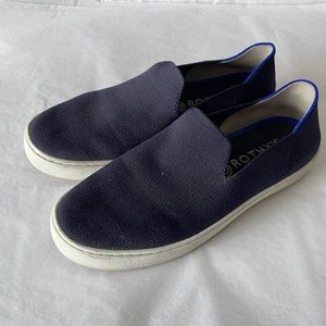 Rothy’s navy blue slip on shoes size 7.5 white sole